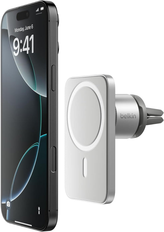 Belkin MagSafe Vent Mount Pro MagSafe iPhone Mount For Car - Silver