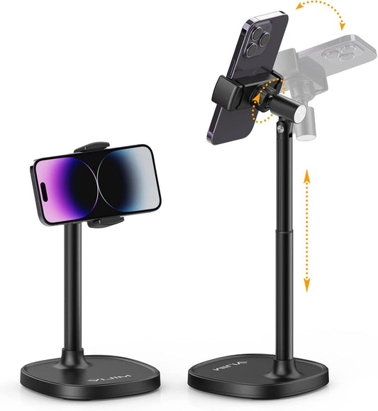 Cell Phone Stand, Ulanzi Height Adjustable Phone Holder, Desk Phone Stand for All Mobile Phone, Desk Phone Holder for iPhone 14/13/12 Pro/XS Max/XR, Samsung Galaxy S22/S21/S20/S10 and Other Phones