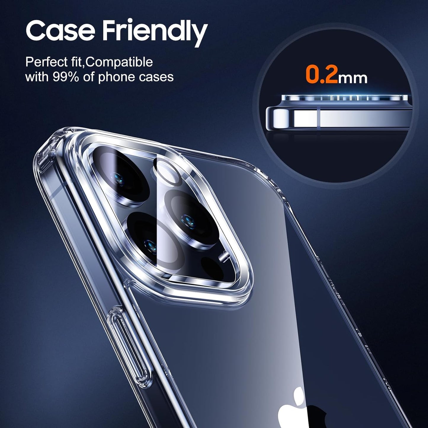 UniqueMe Compatible for 3 Pack iPhone 15 Pro/iPhone 15 Pro Max Camera Lens Protector, [Drop Protection] [Case Friendly] 9H Tempered Glass Camera Cover Screen [New Version]