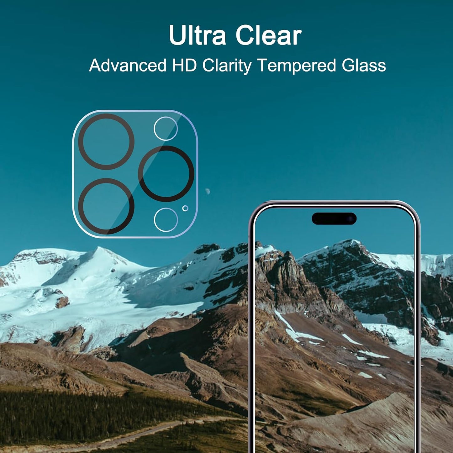 Ailun 3 Pack Camera Lens Protector for iPhone 15 Pro 6.1" & iPhone 15 Pro Max 6.7",Tempered Glass,9H Hardness,Ultra HD,Anti-Scratch,Easy to Install,Case Friendly [Does not Affect Night Shots]